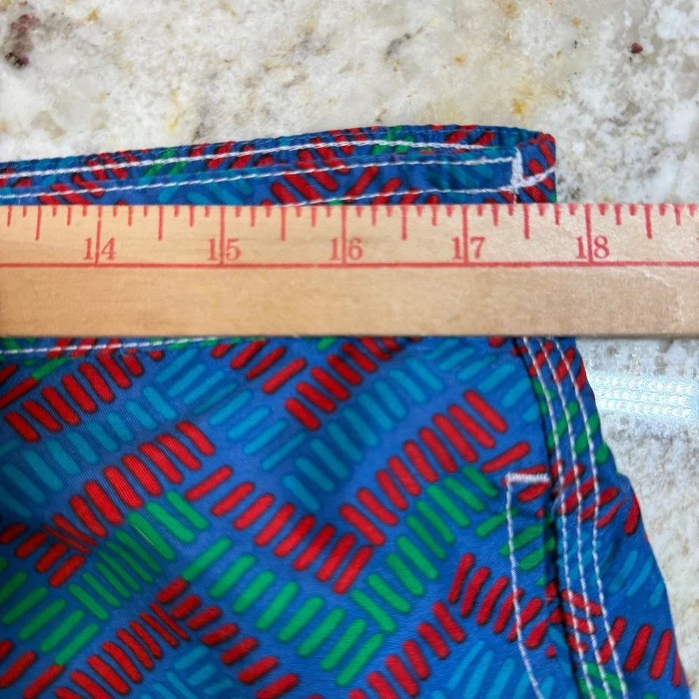 Trunks Surf Swim Co Mens Large Blue Geometric Swim Trunks Mesh Lined Beach